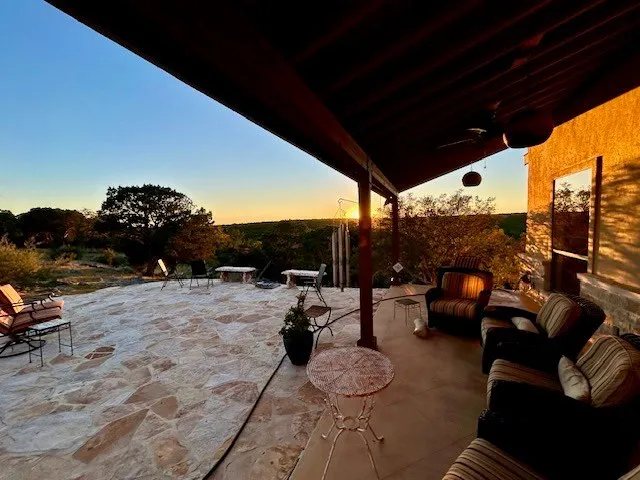 a view of a outdoor space with a patio
