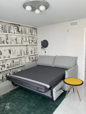 a living room with a table