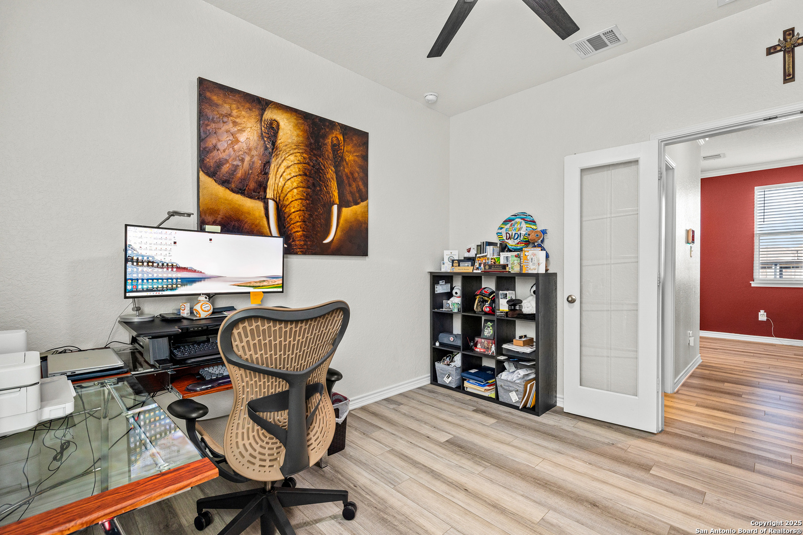 5205 Nature Marion, TX 78124 - Photo 16 of 45 a view of a workspace with furniture and wooden floor