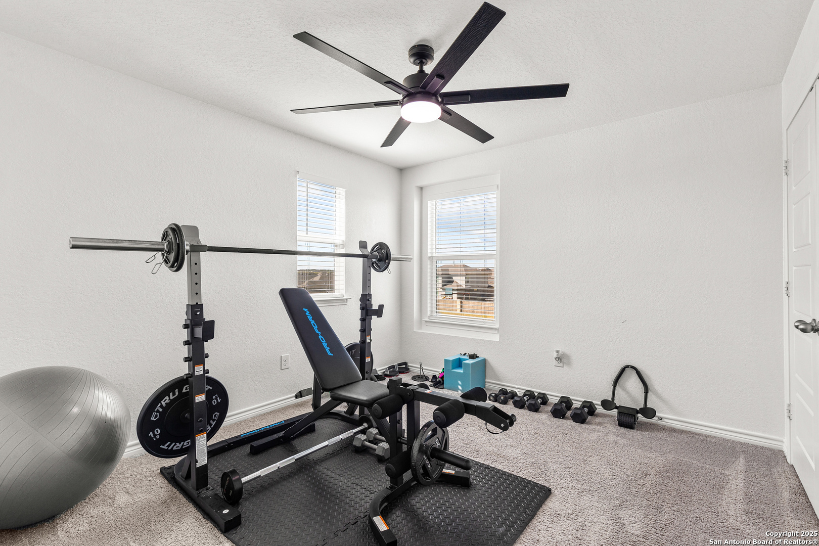 5205 Nature Marion, TX 78124 - Photo 21 of 45 a room with gym equipment and windows