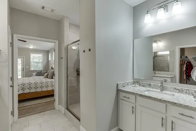 an aerial view of a large building