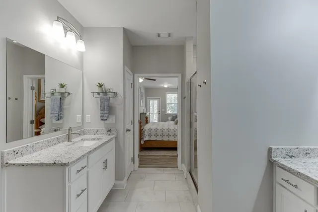 a view of an outdoor space and tennis court