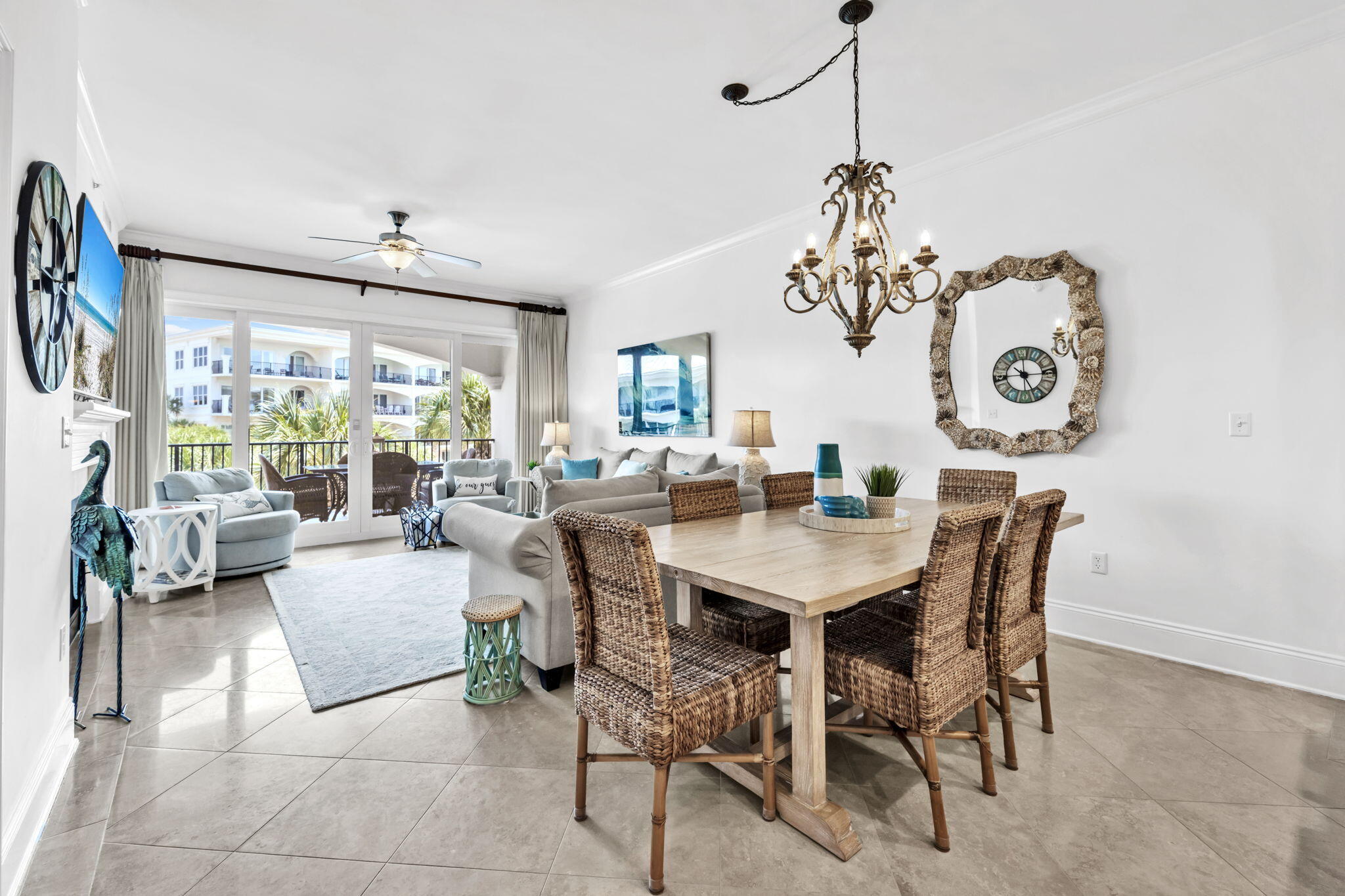 2421 West County Highway 30A, Unit F304 Santa Rosa Beach, FL 32459 - Photo 17 of 63 a view of a dining room with furniture window and outside view