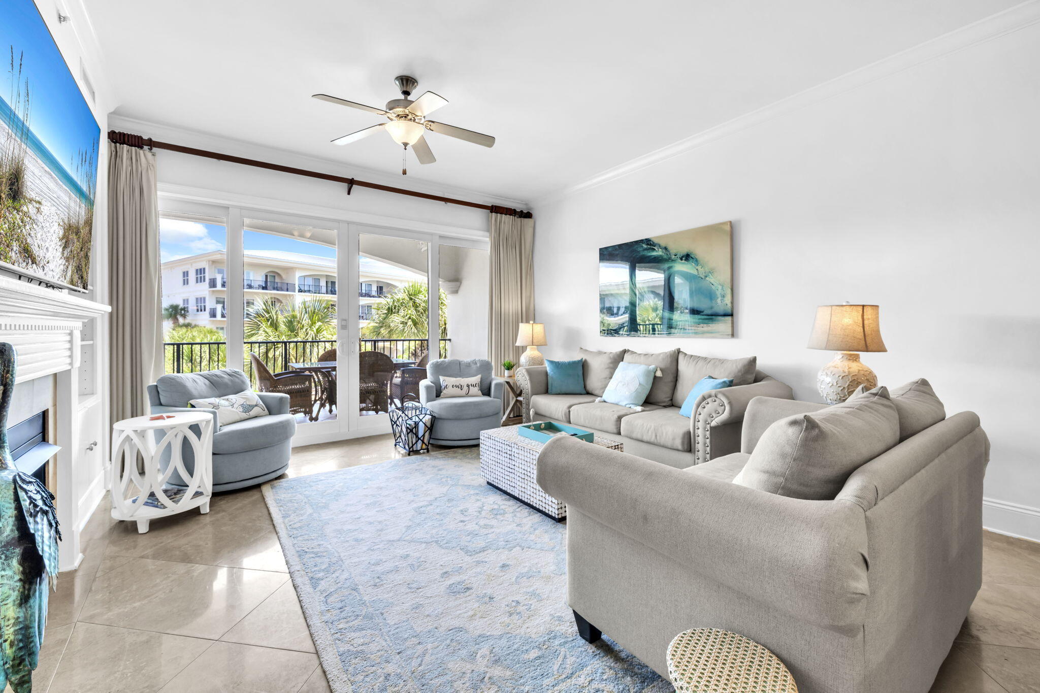 2421 West County Highway 30A, Unit F304 Santa Rosa Beach, FL 32459 - Photo 21 of 63 a living room with furniture and a large window