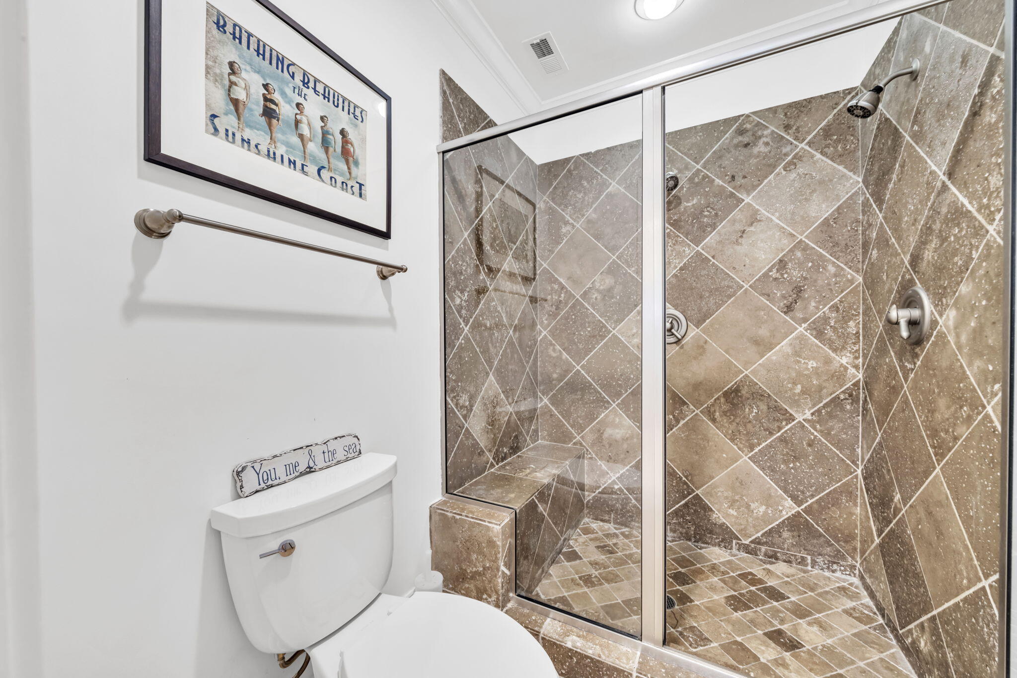 2421 West County Highway 30A, Unit F304 Santa Rosa Beach, FL 32459 - Photo 31 of 63 a white toilet sitting next to a shower curtain