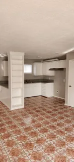 a view of a room with a bench