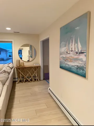 a living room with a couch and a table