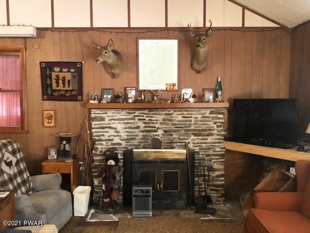 319 Rock Oak Road Dingmans Ferry, PA 18328 - Photo 4 of 13 Living Room Stone Fireplace