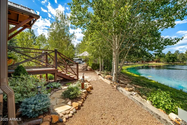 a view of a wooden bridge