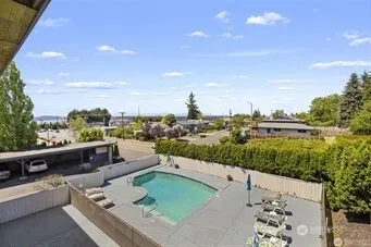 a view of a terrace with skyline