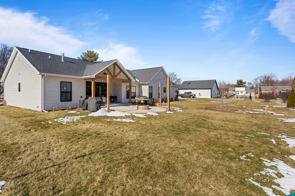 a swimming pool view with a outdoor space