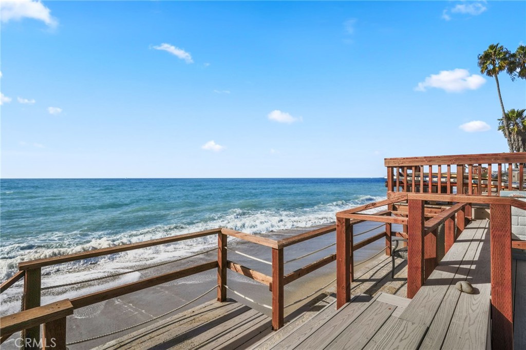 a view of an ocean from a balcony