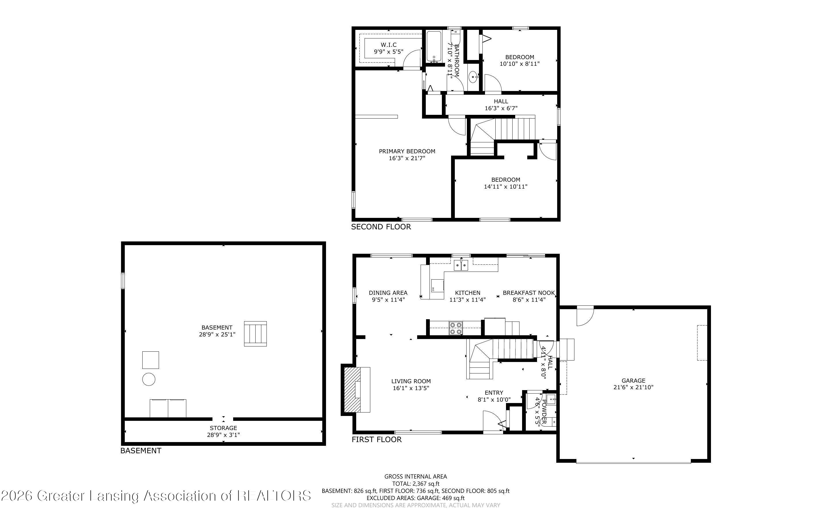 916 South Canal Road Lansing, MI 48917 - Photo 59 of 62 Floor Plan Combined
