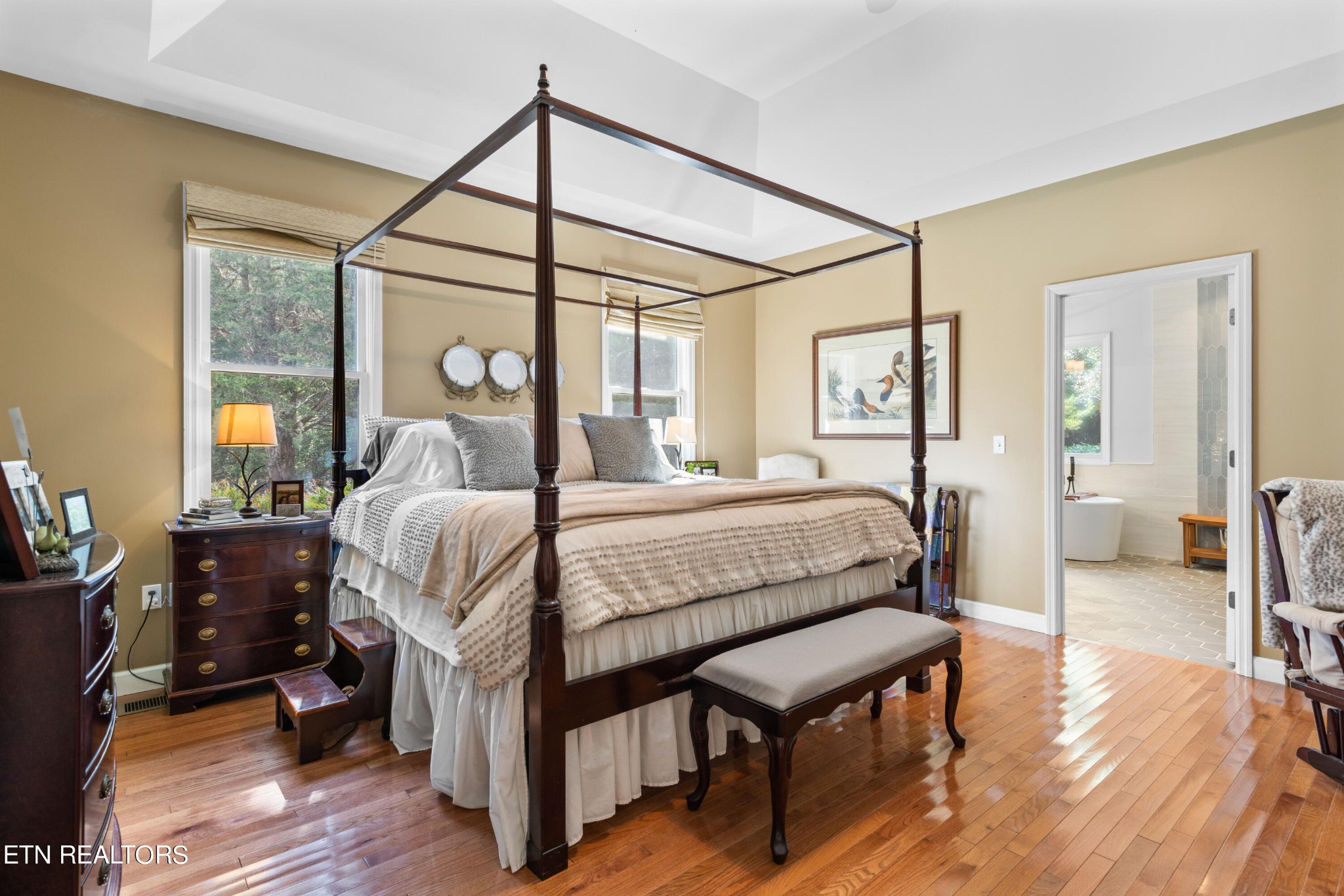 1443 West Dumplin Valley Road Dandridge, TN 37725 - Photo 26 of 51 a bedroom with a bed a chandelier and closet