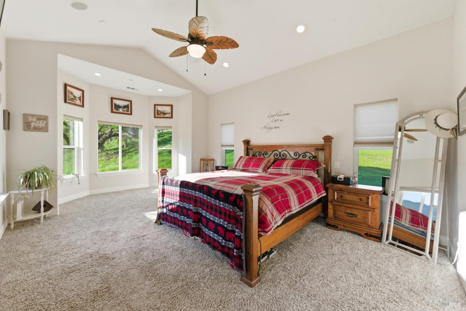 7561 Pleasants Valley Road Vacaville, CA 95688 - Photo 26 of 44 Primary bedroom with stunning views of the pond.