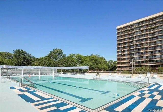 a view of swimming pool with a yard
