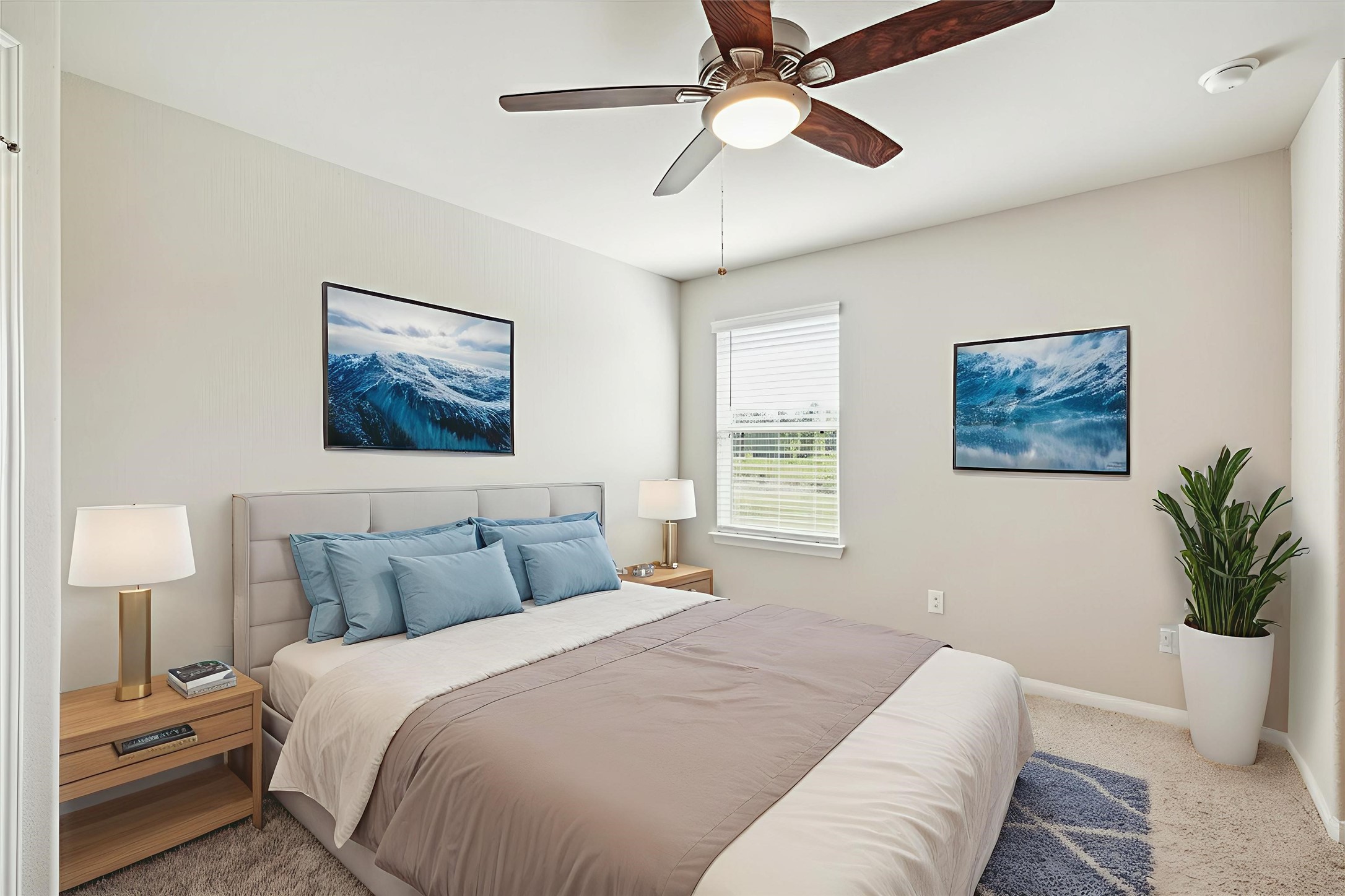 23531 Montague Drive Spring, TX 77373 - Photo 11 of 21 a bedroom with a large bed and a chandelier