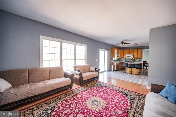 a living room with furniture and a couch