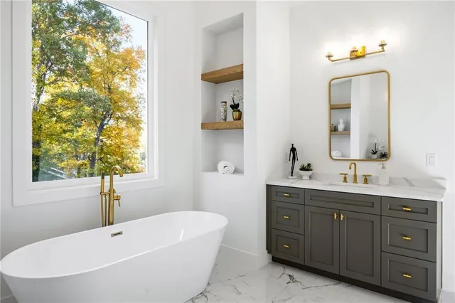 a bathroom with a shower