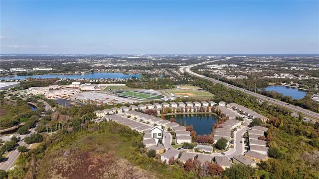 an aerial view of multiple house