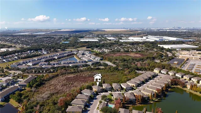 an aerial view of a city