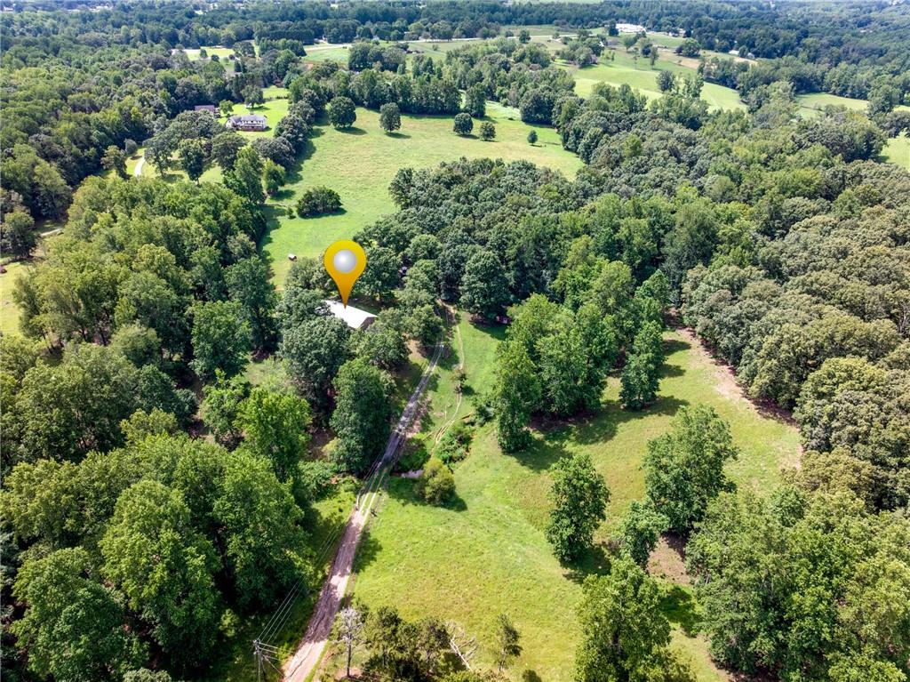 6223 Hulsey Road Clermont, GA 30527 - Photo 41 of 53 an aerial view of residential houses with outdoor space and trees all around