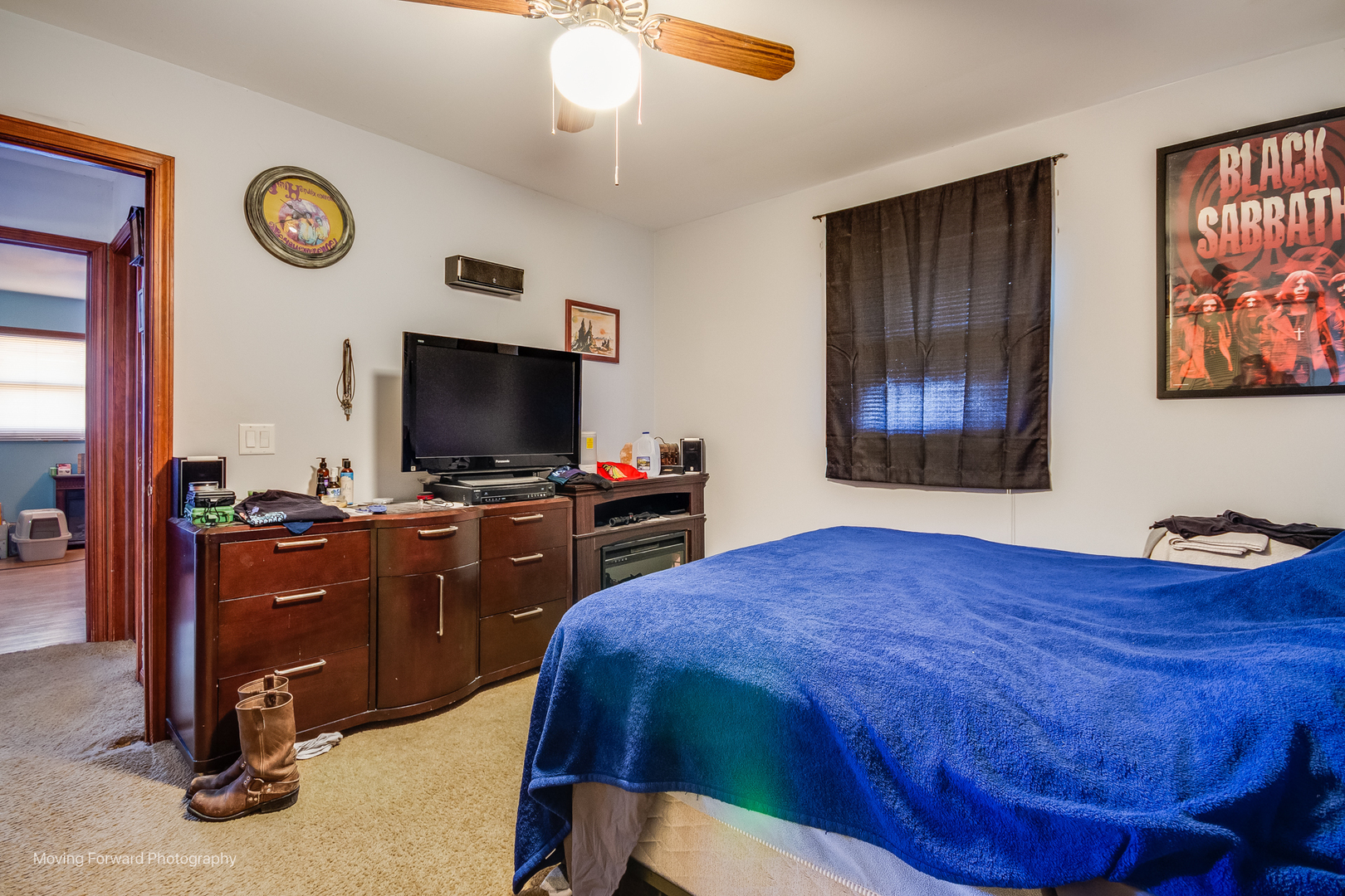 40w791 Big Timber Road Hampshire, IL 60140 - Photo 15 of 67 a bedroom with a bed and a flat screen tv