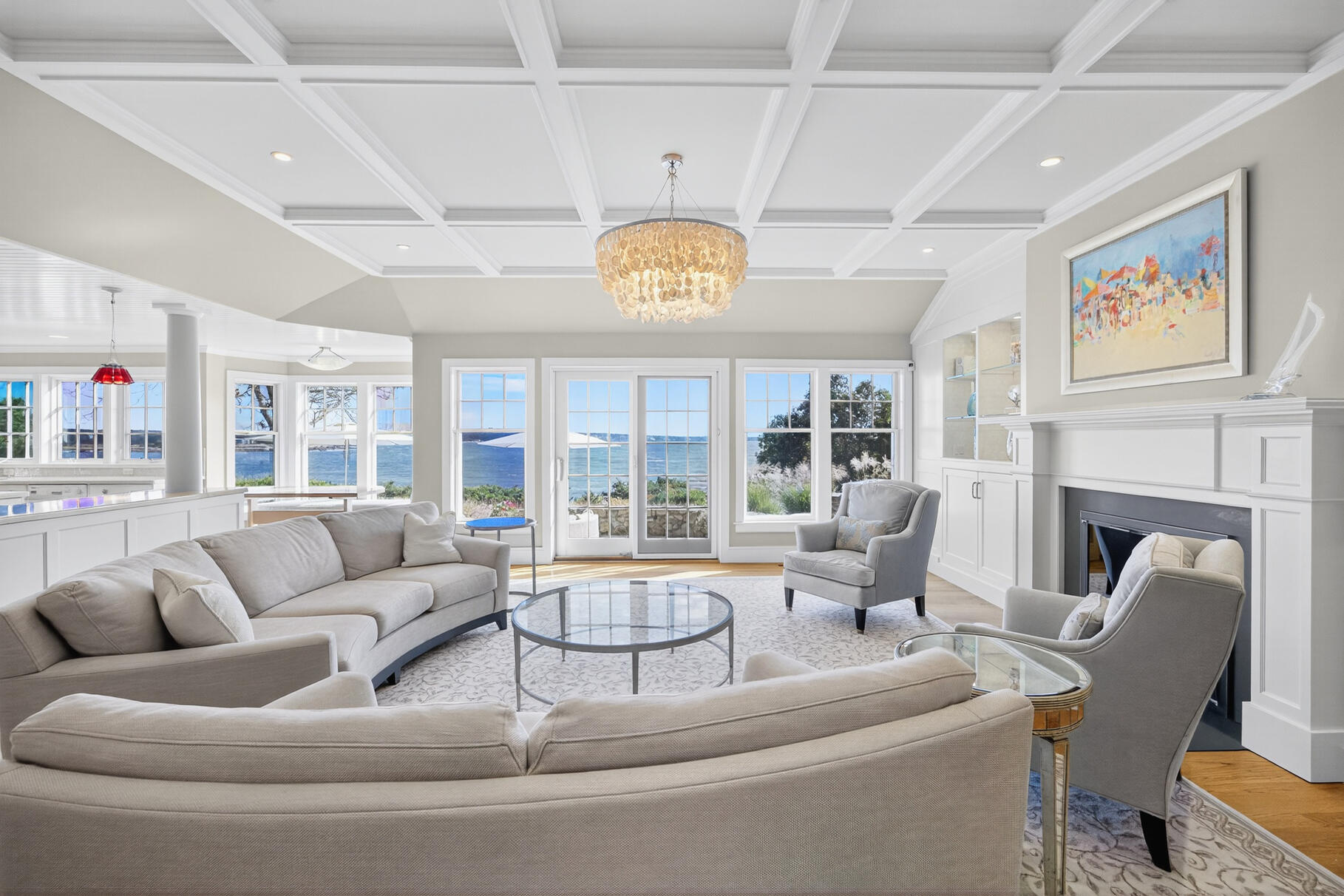 40 Point Road North Falmouth, MA 02556 - Photo 20 of 73 a living room with furniture a fireplace and a large window