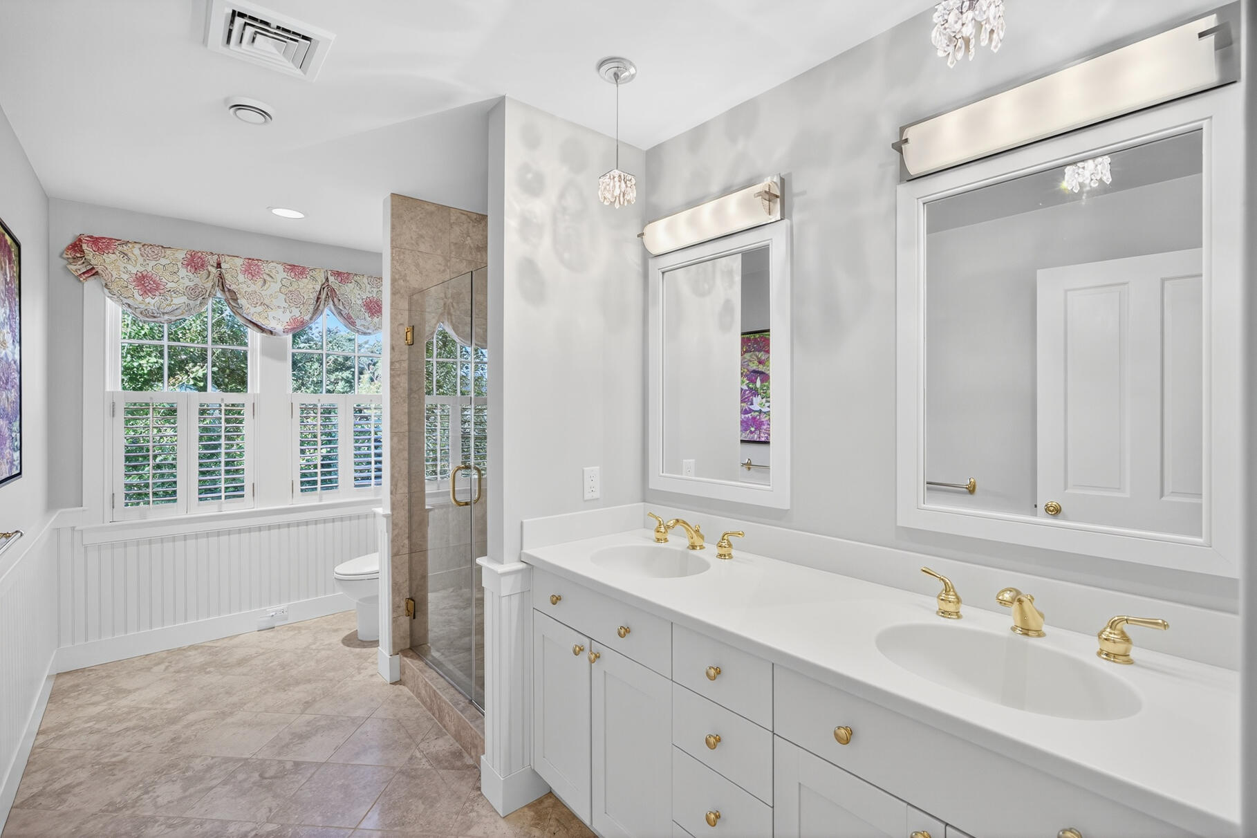 40 Point Road North Falmouth, MA 02556 - Photo 50 of 73 a bathroom with a double vanity sink mirror and double