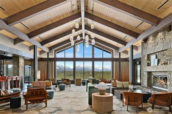 a living room with furniture