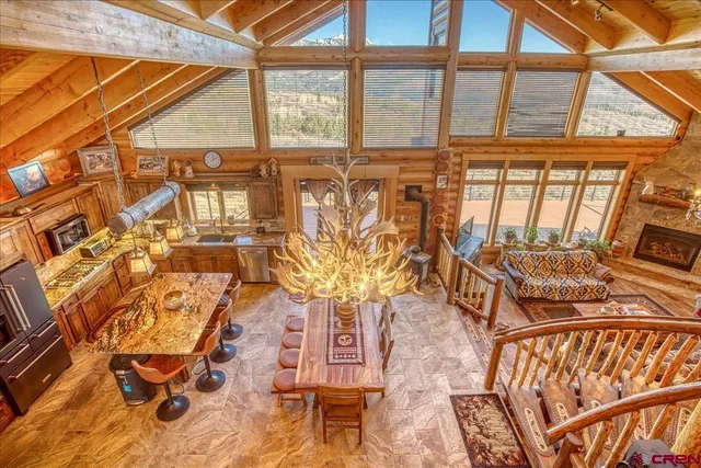 front view of a room with windows