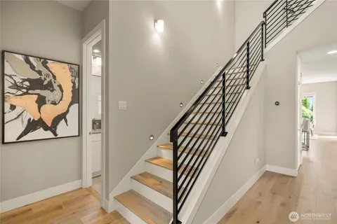 en view interior of a house and wooden floor