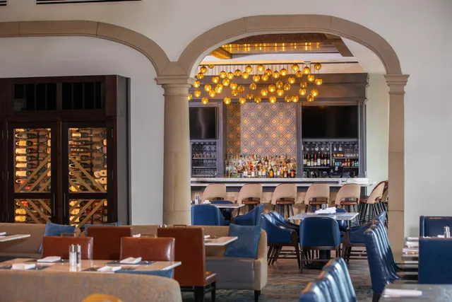 a view of a lake with a city