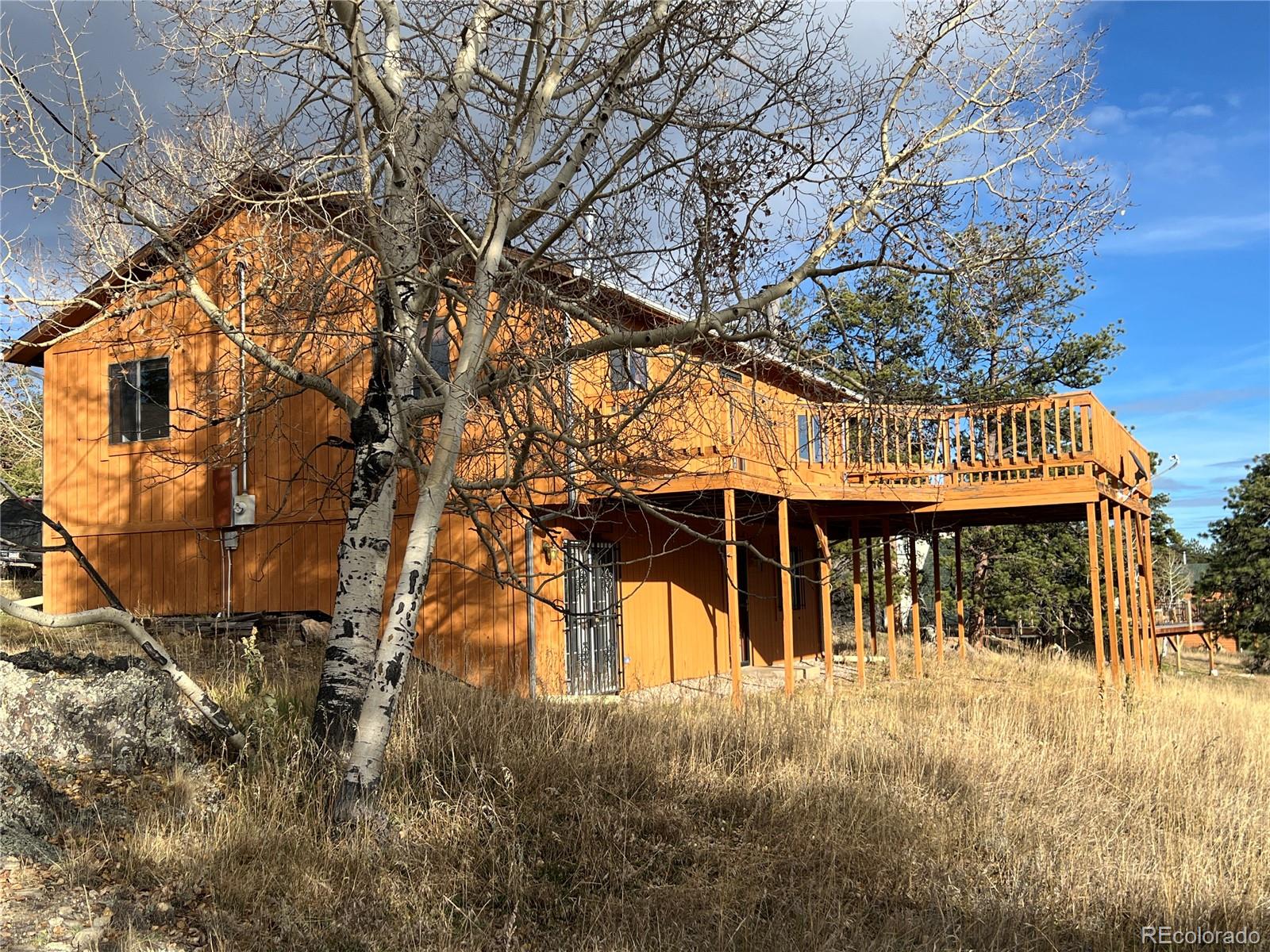 52 Deer Trail Drive Bailey, CO 80421 - Photo 33 of 40 a front view of a house with a yard