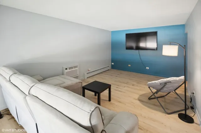 a living room with furniture