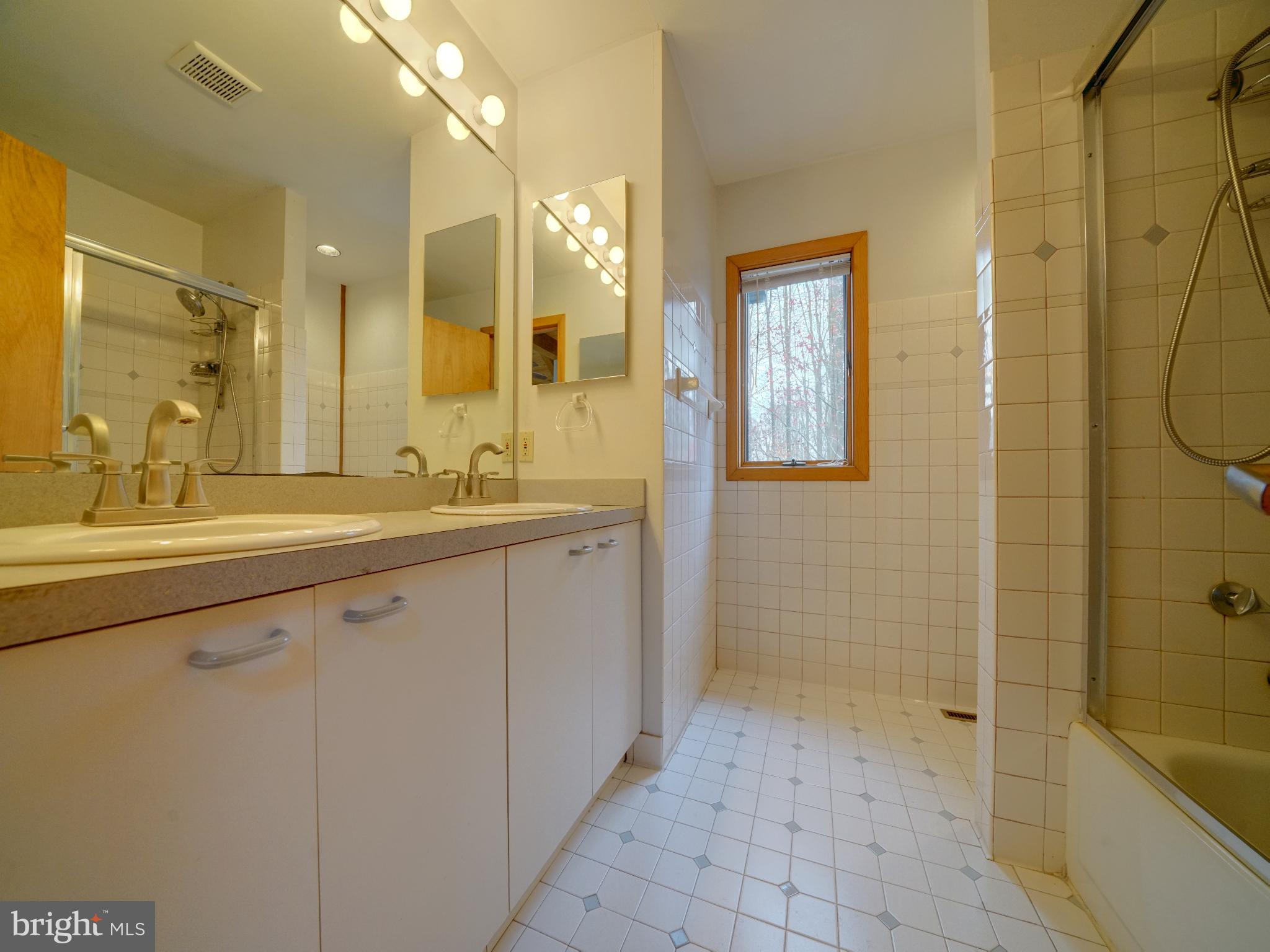 11818 Linden Chapel Road Clarksville, MD 21029 - Photo 76 of 121 a bathroom with a double vanity sink a mirror and a bathtub