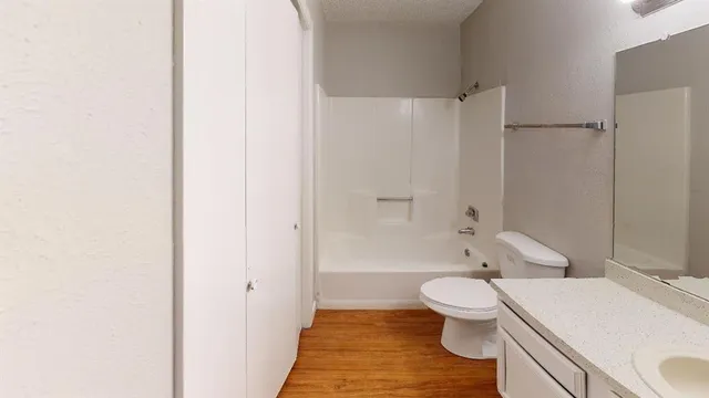 a bathroom with a toilet a sink and a bathtub