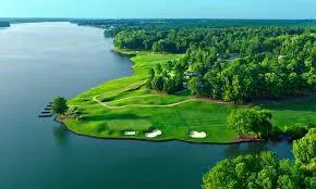 a view of a garden with a lake