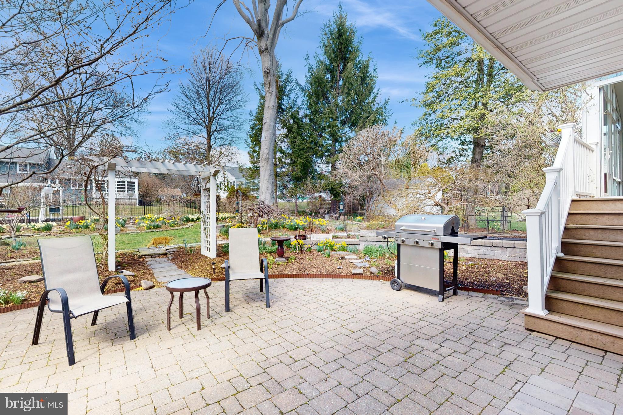 27 Farm Road Ewing, NJ 08638 - Photo 38 of 47 a view of a patio with table and chairs and potted plants