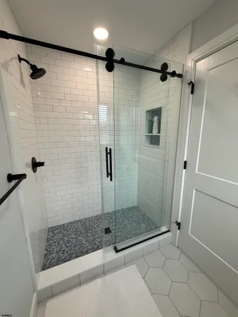 a bathroom with a shower