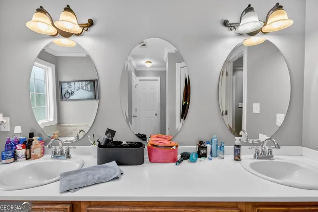 a bedroom with a bed and furniture