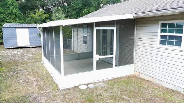 a backyard of a house