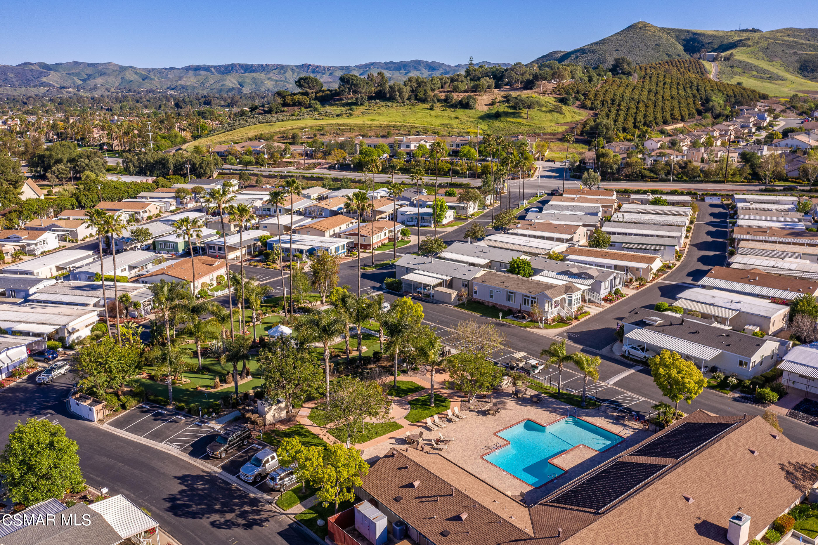 195 Tierra Rejada Road, Unit 178 Simi Valley, CA 93065 - Photo 40 of 49 an aerial view of residential houses with outdoor space