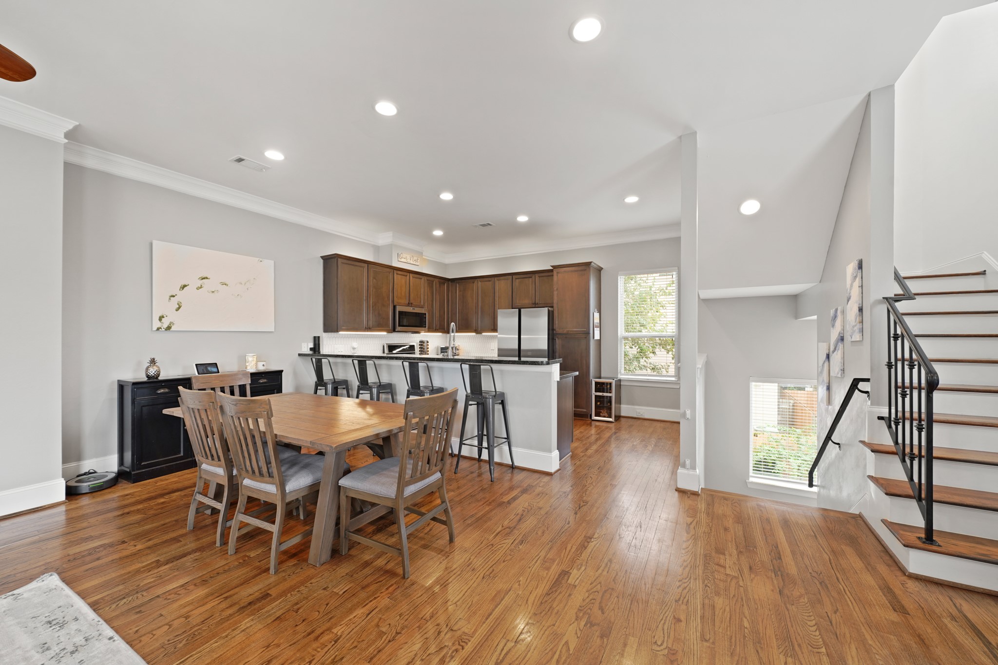 3808 Center Street, Unit A Houston, TX 77007 - Photo 4 of 31 a view of a dining room with furniture and wooden floor