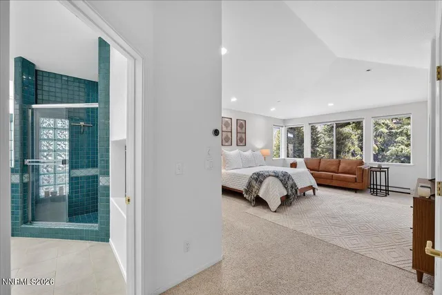 a living room with furniture and a couch