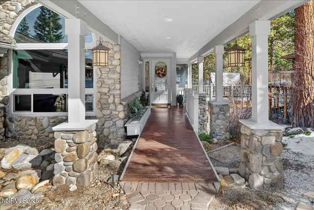 a view of lake with mountain