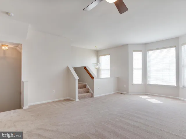 an empty room with a bathroom