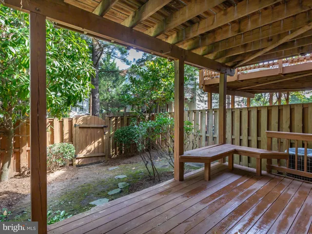 a view of a wooden deck