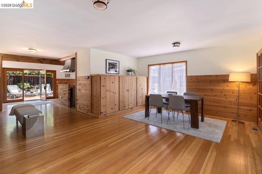 287 Purdue Avenue Kensington, CA 94708 - Photo 18 of 60 Hardwood flooring extends throughout this interior space featuring substantial wood paneling