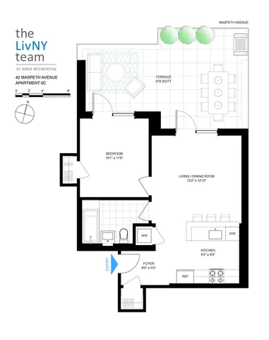 a outdoor view with a sitting space